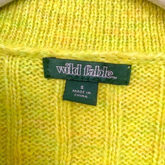 Wild Fable cable knit cropped cardigan button front sweater boho hobo Small - Picture 3 of 7